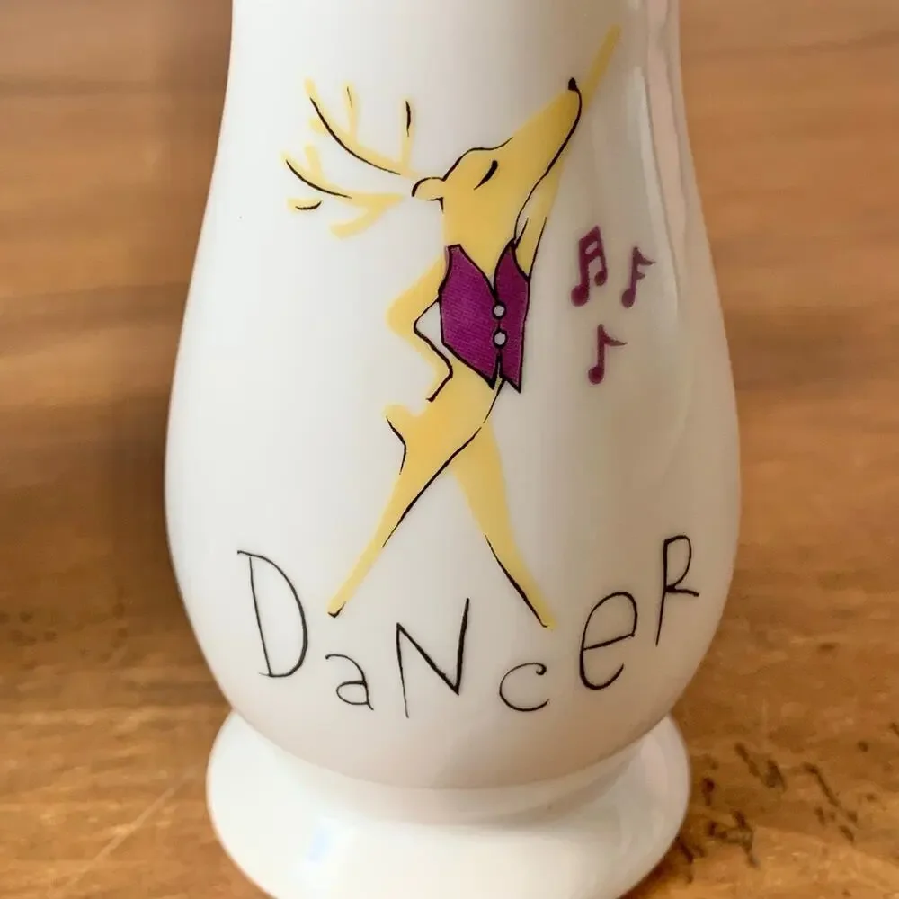 Pottery Barn Retired Reindeer Salt & Pepper Shaker Set Dasher & Dancer Christmas